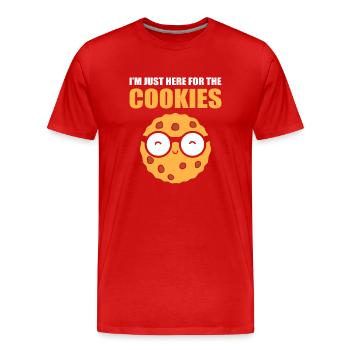 I'm Just Here For The Cookies Cookie Baker - Männer Premium Bio T-Shirt - Rot - Vorne - Damien (186cm)