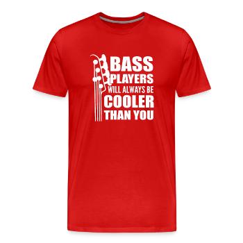 Lustiger Bassgitarrist Instrumentalist - Männer Premium Bio T-Shirt - Rot - Vorne - Damien (186cm)
