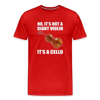 Lustiger Cello -Spieler Cello -Lehrer - Männer Premium Bio T-Shirt - Rot - Vorne - Damien (186cm)