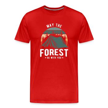 Que la forêt soit avec vous - T-shirt bio Premium Homme - rouge - Devant - Damien (186cm)