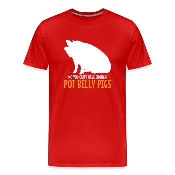 Pot Belly Pig Harnais et laisse Pot Belly Pig - T-shirt bio Premium Homme - rouge - Devant - Damien (186cm)