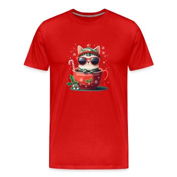 CHATS MIGNONS - T-shirt bio Premium Homme - rouge - Devant - Damien (186cm)