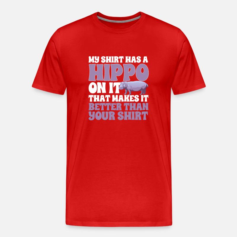 Flusspferd Nilpferd - Männer Premium Bio T-Shirt - Rot
