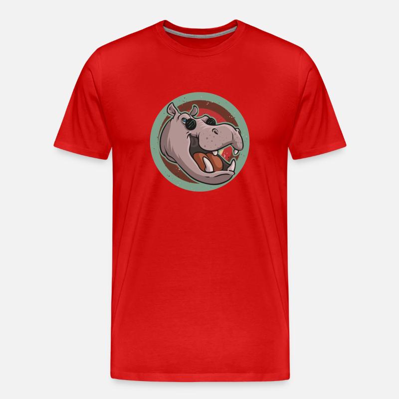 Flusspferd Nilpferd - Männer Premium Bio T-Shirt - Rot
