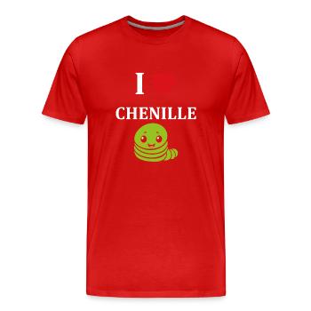 Chenilles insecte Amour petite chenille - T-shirt bio Premium Homme - rouge - Devant - Damien (186cm)