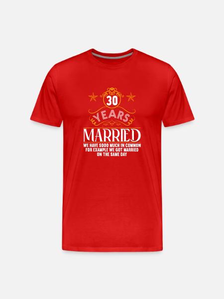 Vi har meget til fælles 30 års bryllupsdag - Herre Premium T-shirt økologisk - rød
