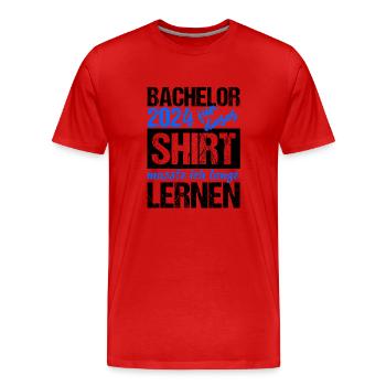 Bachelor 2024 Lange Genug Gelernt Lasst Uns Feiern - Männer Premium Bio T-Shirt - Rot - Vorne - Damien (186cm)
