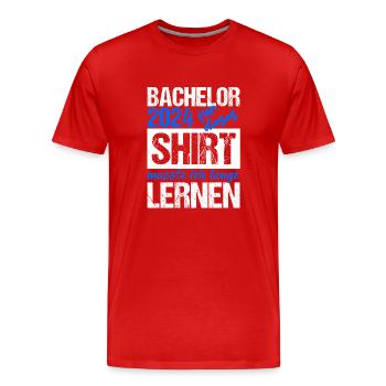 Bachelor 2024 Lange Genug Gelernt Lasst Uns Feiern - Männer Premium Bio T-Shirt - Rot - Vorne - Damien (186cm)