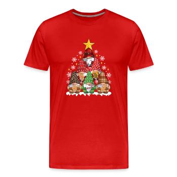 Funny Christmas Gnome Christmas Tree - Männer Premium Bio T-Shirt - Rot - Vorne - Damien (186cm)