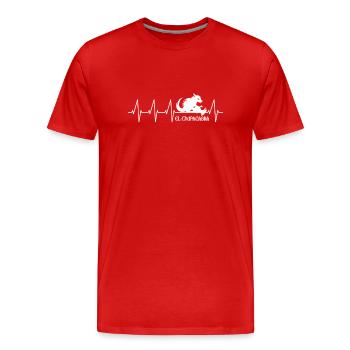 Kryptozoologen Chupacabra-Kreaturen Herzschlag - Männer Premium Bio T-Shirt - Rot - Vorne - Damien (186cm)