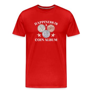 Collection de pièces de monnaie amusante pour les collectionneurs de pièces de monnaie et - T-shirt bio Premium Homme - rouge - Devant - Damien (186cm)