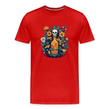L’essence de la vie, ce sont les plantes - T-shirt bio Premium Homme - rouge - Devant - Damien (186cm)