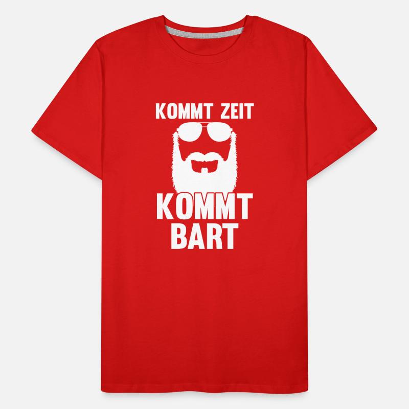 Bärtig Bartträger Schnurrbart Bart Männer Premium Bio T-Shirt