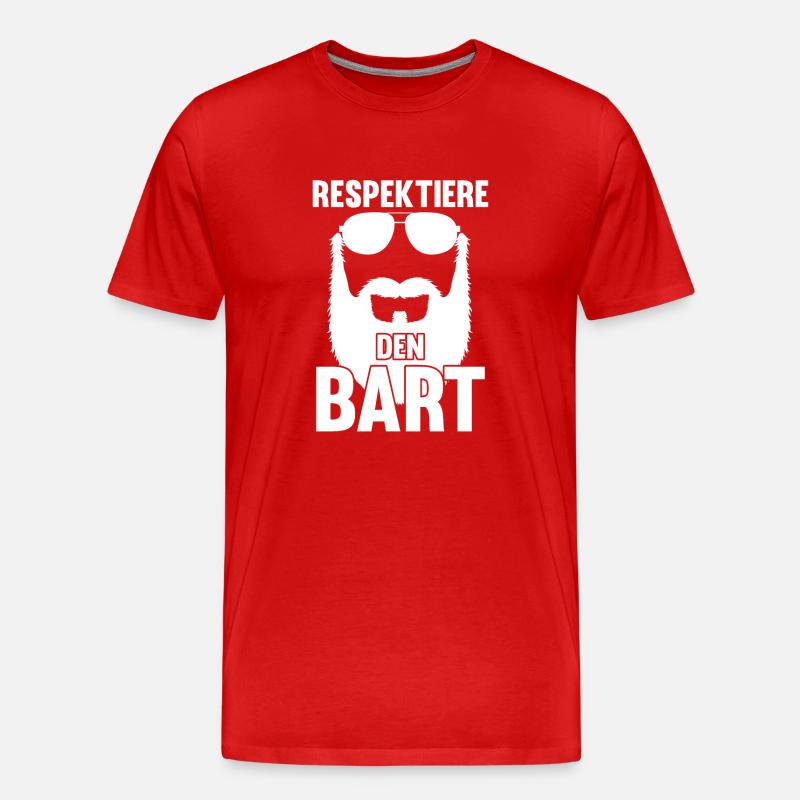 Bärtig Bartträger Schnurrbart Bart - Männer Premium Bio T-Shirt - Rot