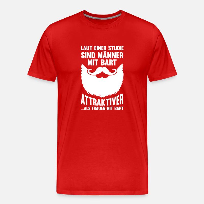 Bärtig Bartträger Schnurrbart Bart - Männer Premium Bio T-Shirt - Rot