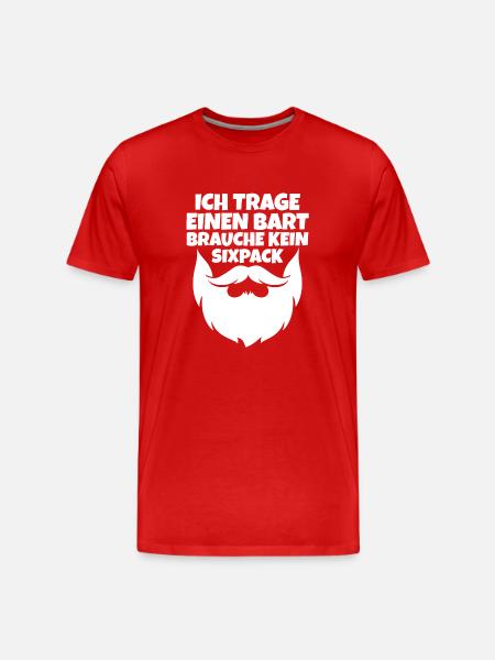 Bärtig Bartträger Schnurrbart Bart - Männer Premium Bio T-Shirt - Rot