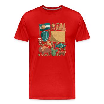 Colorado - Männer Premium Bio T-Shirt - Rot - Vorne - Damien (186cm)