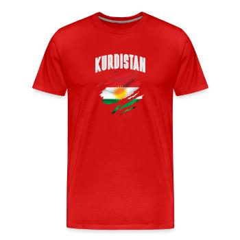 Drapeau du Kurdistan - T-shirt bio Premium Homme - rouge - Devant - Damien (186cm)