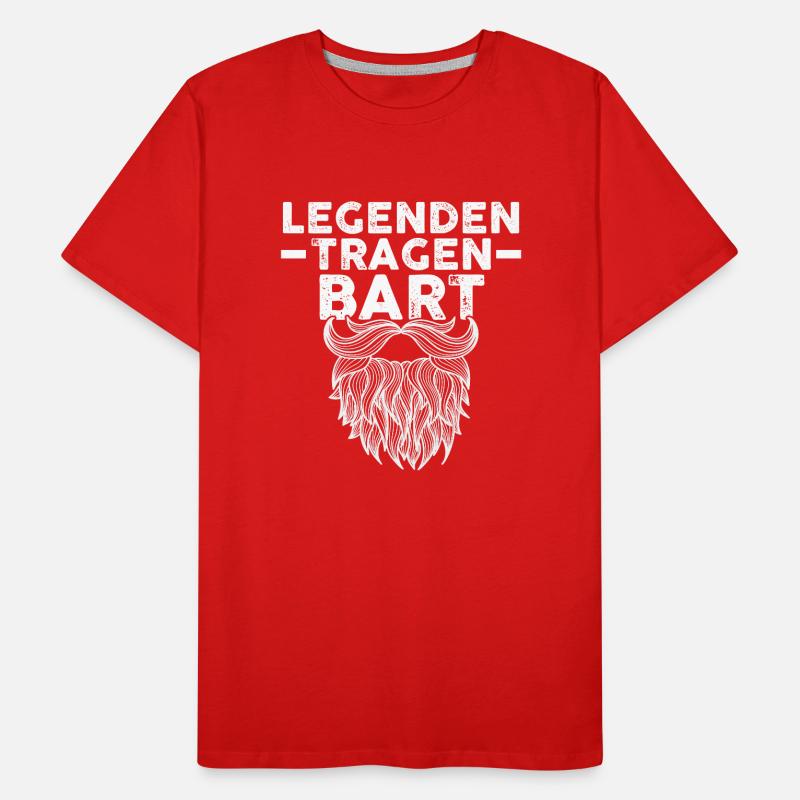Bärtig Bartträger Schnurrbart Bart Männer Premium Bio T-Shirt