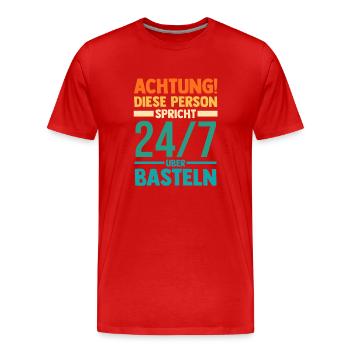 Bastler Bastelunterricht Basteln - Männer Premium Bio T-Shirt - Rot - Vorne - Damien (186cm)