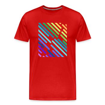 REGENBOGEN-STREIFEN - Männer Premium Bio T-Shirt - Rot - Vorne - Damien (186cm)