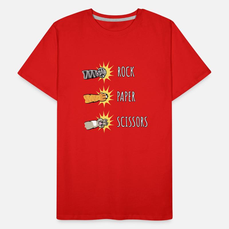 Ciseaux à papier de roche T-shirt bio Premium Homme