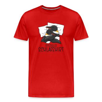 Offizielles Schlafshirt Pinguine, Schlafanzug - Männer Premium Bio T-Shirt - Rot - Vorne - Damien (186cm)