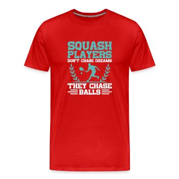 Joueur de squash Joueur de squash Joueur de tennis Raquetball Spor - T-shirt bio Premium Homme - rouge - Devant - Damien (186cm)