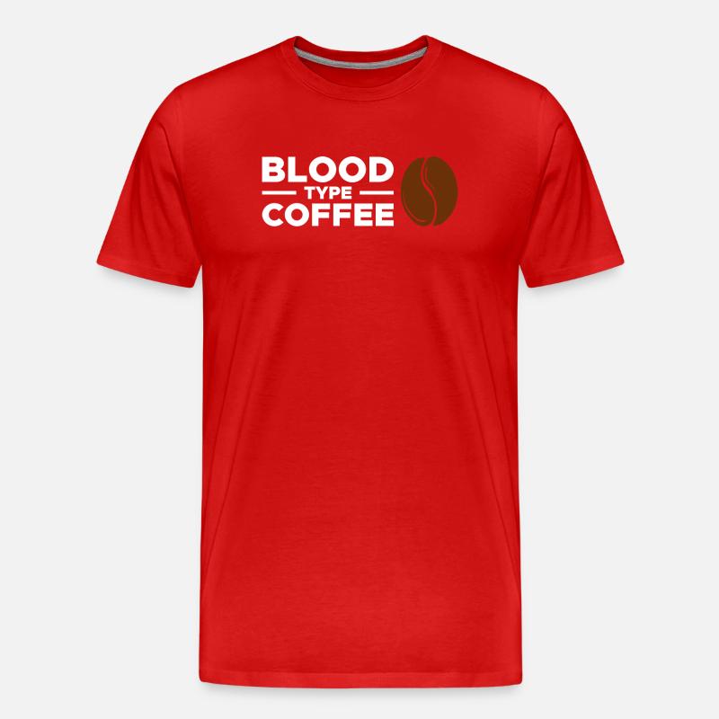 Blutgruppe Kaffee - Männer Premium Bio T-Shirt - Rot