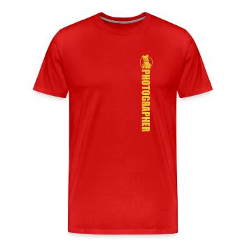 Landscape Photographer, Nature Photographer, Animal Photographer - Men's Premium Organic T-Shirt - red - Front - Damien (186cm)