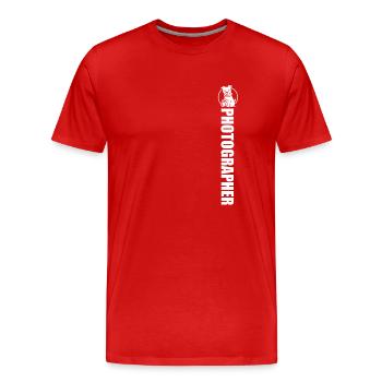 Landscape Photographer, Nature Photographer, Animal Photographer - Men's Premium Organic T-Shirt - red - Front - Damien (186cm)