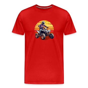 Quad Moto Tout Terrain - T-shirt bio Premium Homme - rouge - Devant - Damien (186cm)