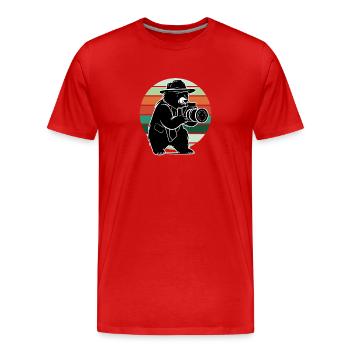 Ours, Photographe de paysage, Photographe de nature - T-shirt bio Premium Homme - rouge - Devant - Damien (186cm)