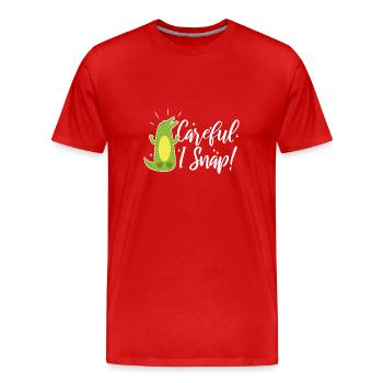 Careful i snap alligator - Männer Premium Bio T-Shirt - Rot - Vorne - Damien (186cm)