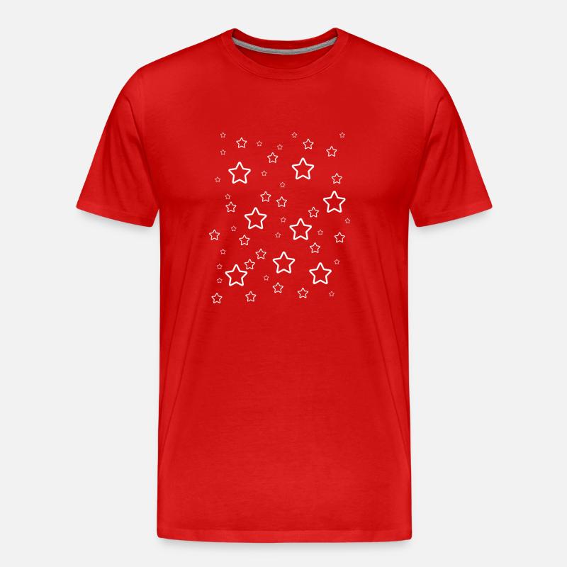 Weiße Sterne - Männer Premium Bio T-Shirt - Rot