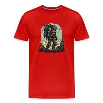 Mission sur une planète lointaine - T-shirt bio Premium Homme - rouge - Devant - Damien (186cm)