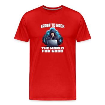 Analyste en piratage éthique Cybersécurité éthique - T-shirt bio Premium Homme - rouge - Devant - Damien (186cm)