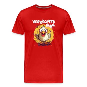 Huhn Hühner Hühnerbesitzer Verrücktes Huhn - Männer Premium Bio T-Shirt - Rot - Vorne - Damien (186cm)