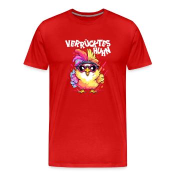 Huhn Hühner Hühnerbesitzer Verrücktes Huhn - Männer Premium Bio T-Shirt - Rot - Vorne - Damien (186cm)