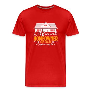 Propriétaire officiel EST.2026 Cryptocurreny Dit It - T-shirt bio Premium Homme - rouge - Devant - Damien (186cm)