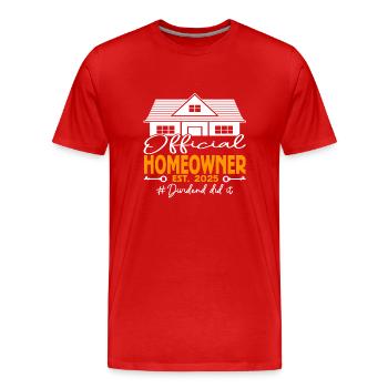 Official Homeowner EST.2025 Dividend - Männer Premium Bio T-Shirt - Rot - Vorne - Damien (186cm)