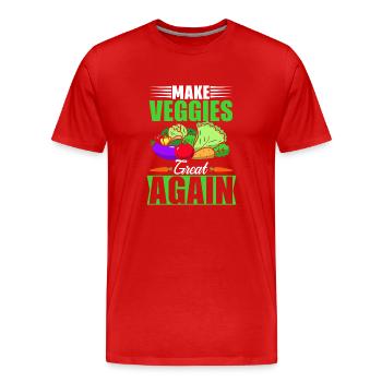 Makes veggies great again - Men's Premium Organic T-Shirt - red - Front - Damien (186cm)