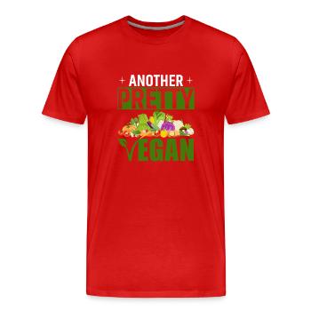 Eine Weitere Hübsche Veganerin - Männer Premium Bio T-Shirt - Rot - Vorne - Damien (186cm)