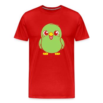 Cute little parakeet - Men's Premium Organic T-Shirt - red - Front - Damien (186cm)
