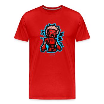 technologische Melancholie, Roboter Agonie Typ - Männer Premium Bio T-Shirt - Rot - Vorne - Damien (186cm)