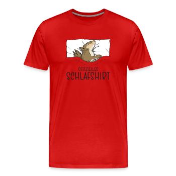 Offizielles Schlafshirt Eichhörnchen, Schlafanzug - Männer Premium Bio T-Shirt - Rot - Vorne - Damien (186cm)