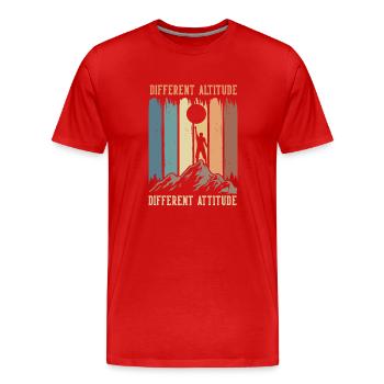 Different altitude different attitude - Men's Premium Organic T-Shirt - red - Front - Damien (186cm)