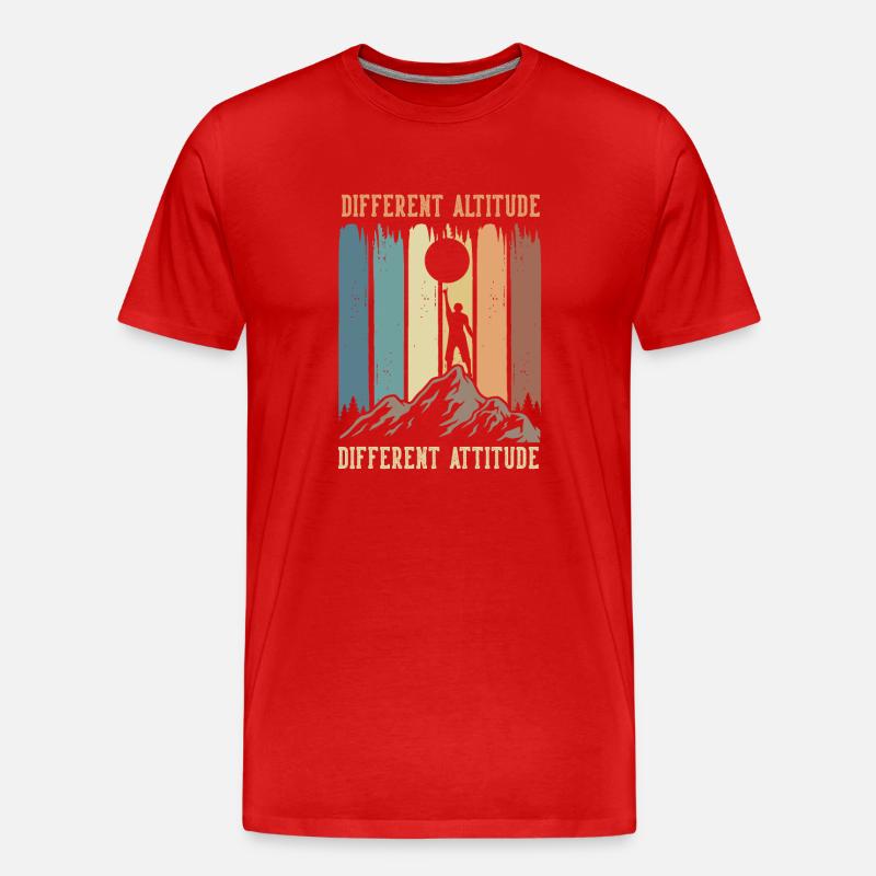 Different altitude different attitude - Männer Premium Bio T-Shirt - Rot