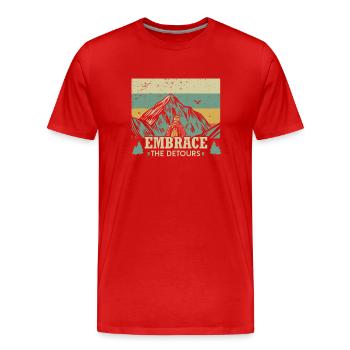 Embrace the detours - Men's Premium Organic T-Shirt - red - Front - Damien (186cm)
