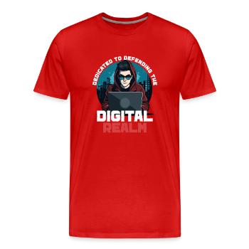 Analyste en piratage éthique Cybersécurité éthique - T-shirt bio Premium Homme - rouge - Devant - Damien (186cm)